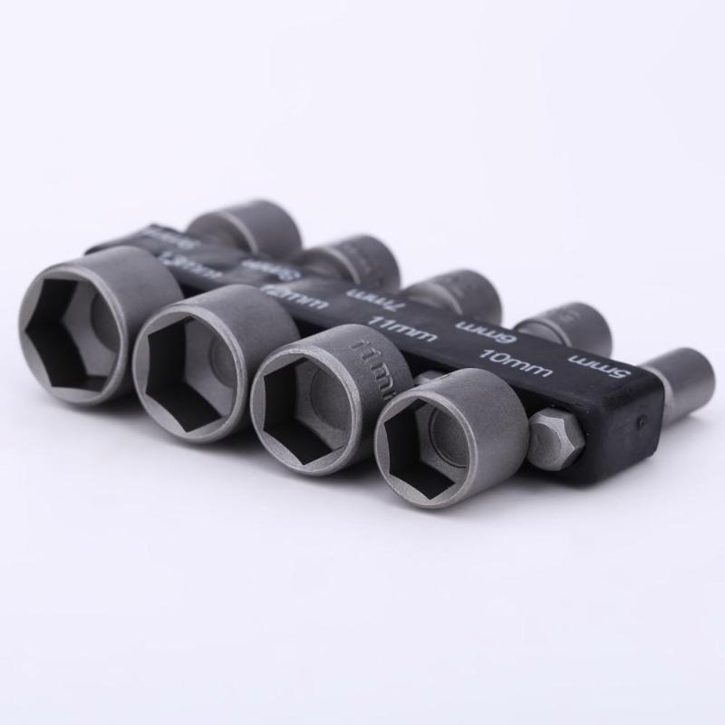 9Pcs/set 5mm-13mm Hex Sockets Sleeve Nozzles Nut Driver Set Screwdriver Set Bits Sets Tools Socket Wrenches