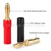 10PCS Banana Plugs Speaker Audio Connector Dual Screw Lock 24K Gold Plated HIFI Banana Connectors Jack for Sound Amplifier Wire