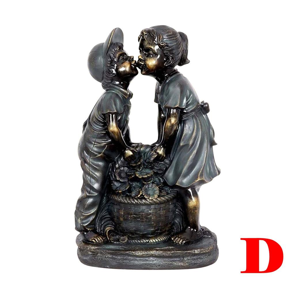 Latest Boy & Girl Sculpture Bath Pressure Water Statue Courtyard Resin Craft Garden Ornaments Garden Decoration Statue