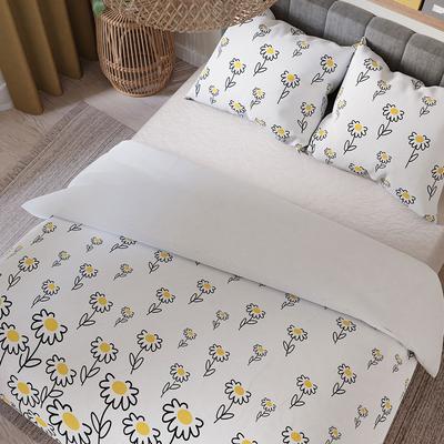 BELLIS Bedding Set 220x200 Cm - Satin Cotton, Charming Daisy Pattern