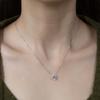 Blue Lab Grown Diamond Necklaces Real Gold Pendant for Women Girls in Stock Wholesale