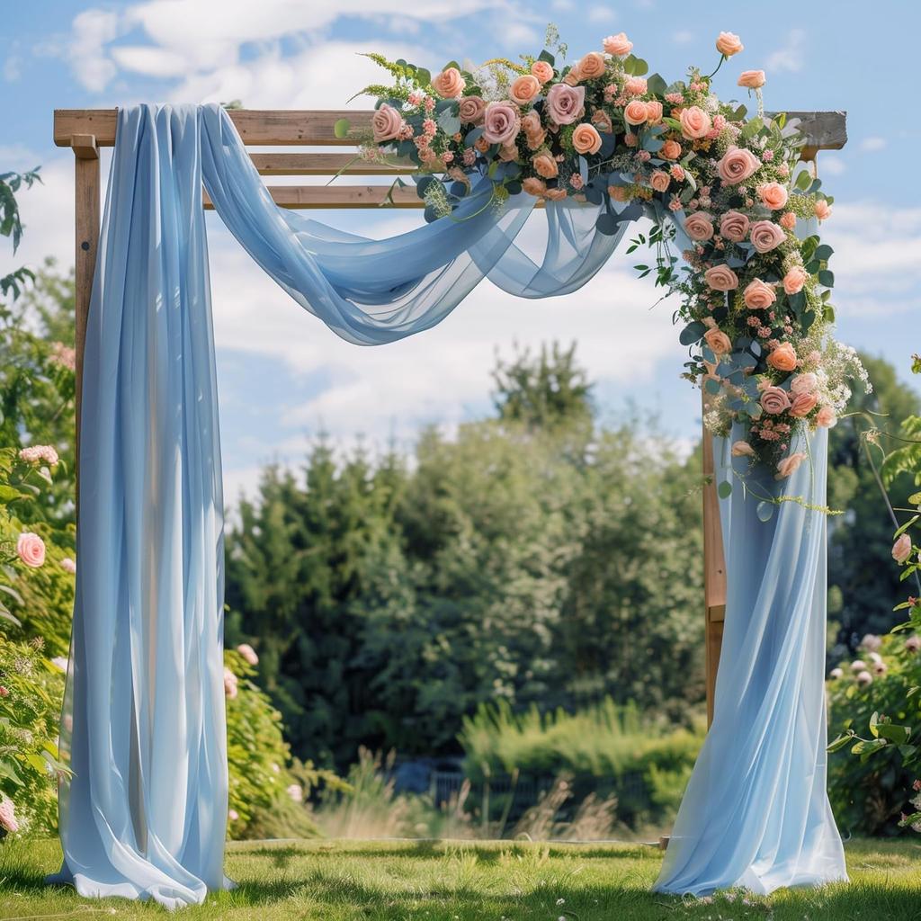 4PCS Sage Green Chiffon Wedding Table Runner,Chair Sashes Gauze Sheer Vintage Dining Birthday Party FestivalCake Table Decor
