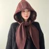 Winter Thickened Integrated Scarf Hat Warm Knitted Cozy Knit Knitted Skullies Beanies Balaclava Headscarf Outdoor Activities