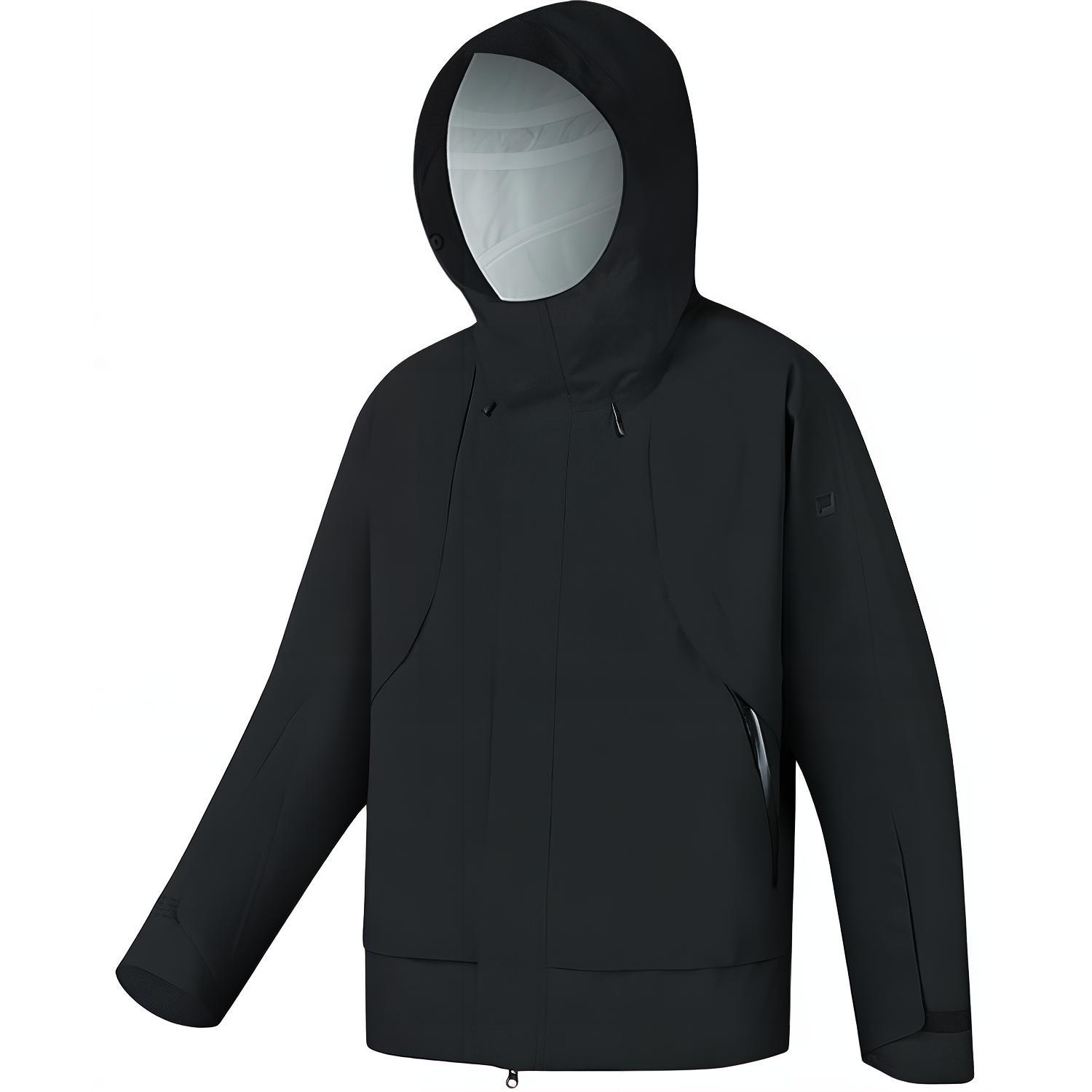 FILA Fitness Hiking Water-Resistant Windproof Breathable Wear-Resistant Rainproof Windbreaker Jacket Unisex Jet Black A51M441703F-BK XL