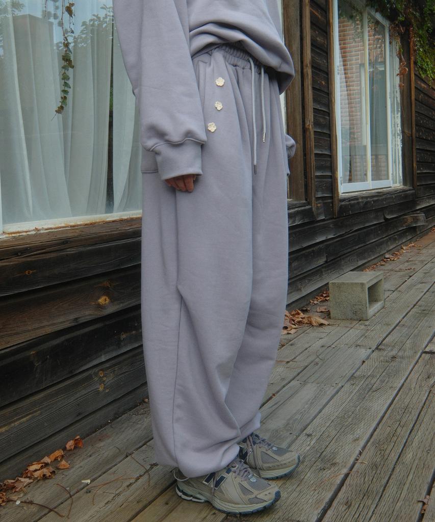 SIWL107 Crochet Sweat Pants (Mute Purple)