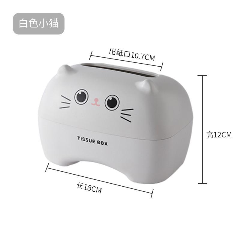 Cartoon Tissue Box Cute Little Bear and Kitten Design Creative Portable Lightweight Dining Table Storage Box Tissue Paper Box