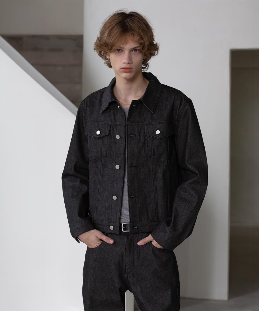 Decoroso Knox Denim Trucker Set [Non-Faded Black]