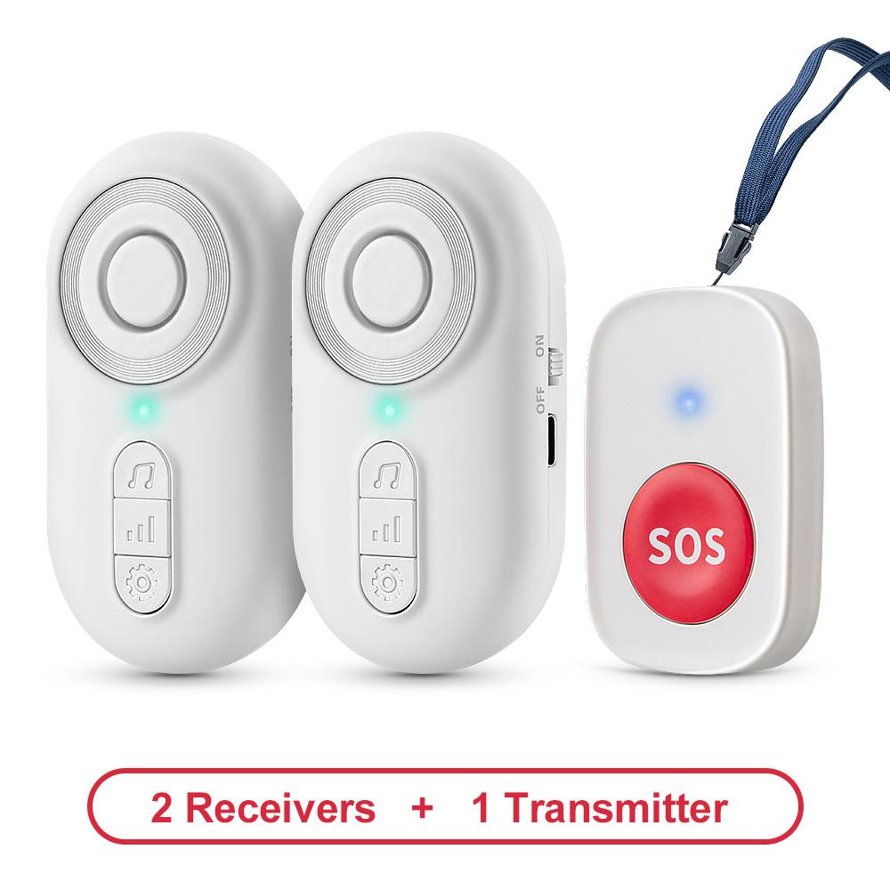 Wireless Elderly SOS Emergency Call Button with Vibration, Portable Personal Alarm for Senior Care, Remote Notification, Help