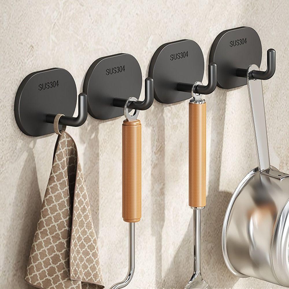 

Black/Silver Kitchen Storage Hook Sticky Key Holder Multifunctional Coat Hanger for Bathroom срібний