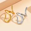 High-End Retro Titanium Steel Gold-Plated Irregular Design Open Ring