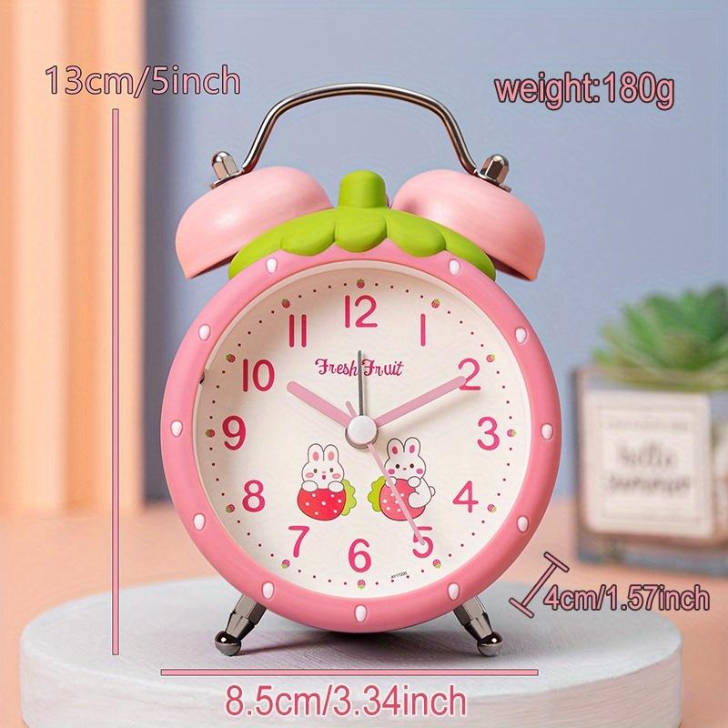 

Modern Silent Strawberry Alarm Clock Battery Powered, Non Ticking, Antique Watch, Suitable for Office, Home, Kitchen, Bedroom, School, Black Pink Red червоний