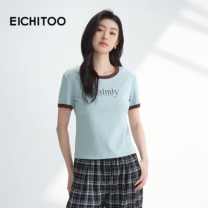 EICHITOO Women s Summer Slim Fit Contrast T-Shirt M