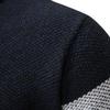 Men's Quarter Zip Stand Collar Sweater Color Block Striped Knit Pullover
