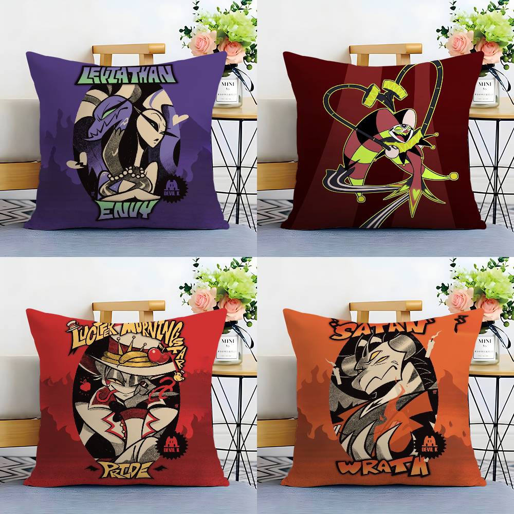 Anime H-HelluvaS B-Boss Pillow Case Plush Fabric Soft Double Sided Print Home Sofa High Quality Cushion Cover Throw