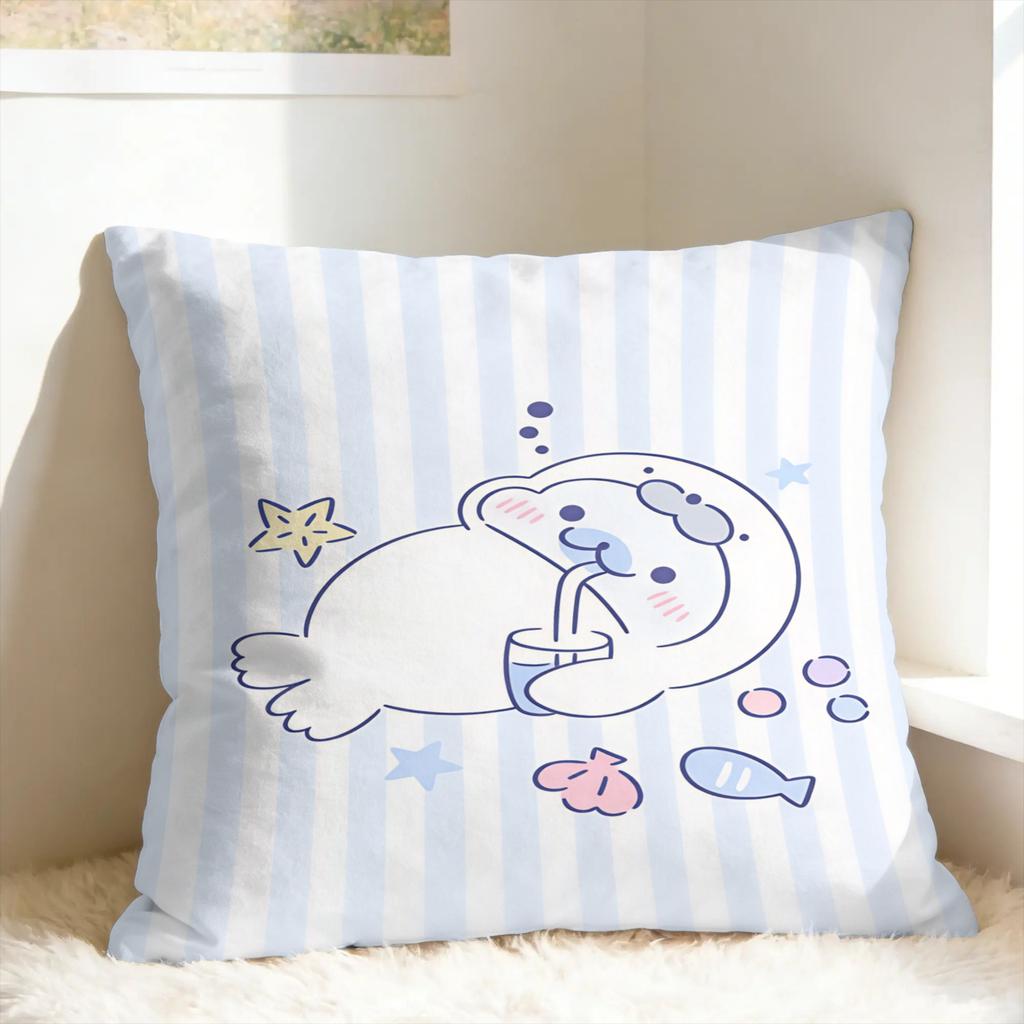 CUTE M-Mamegoma Seal Pillowcases Retro Trendy Pillow Case For Sofa Car Home Decor Soft Pillow Cover