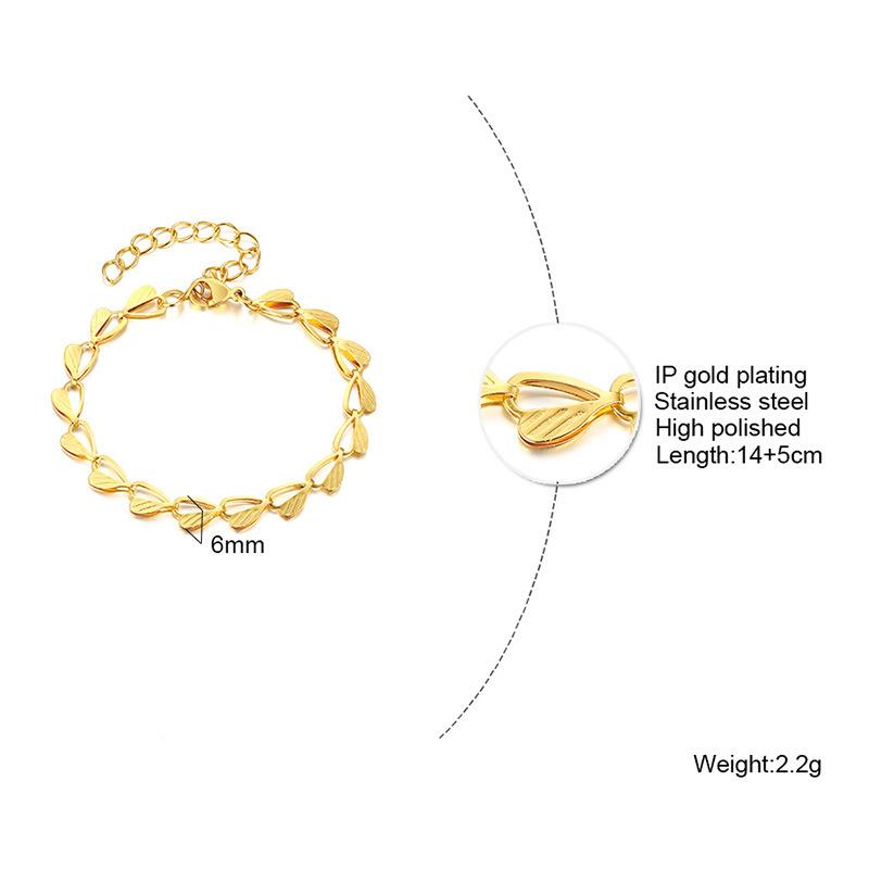 Stainless Steel Tree Of Life Butterfly Wheat Triangle Geometric 18K Gold Bracelet Titanium Steel Jewelry, Fashion