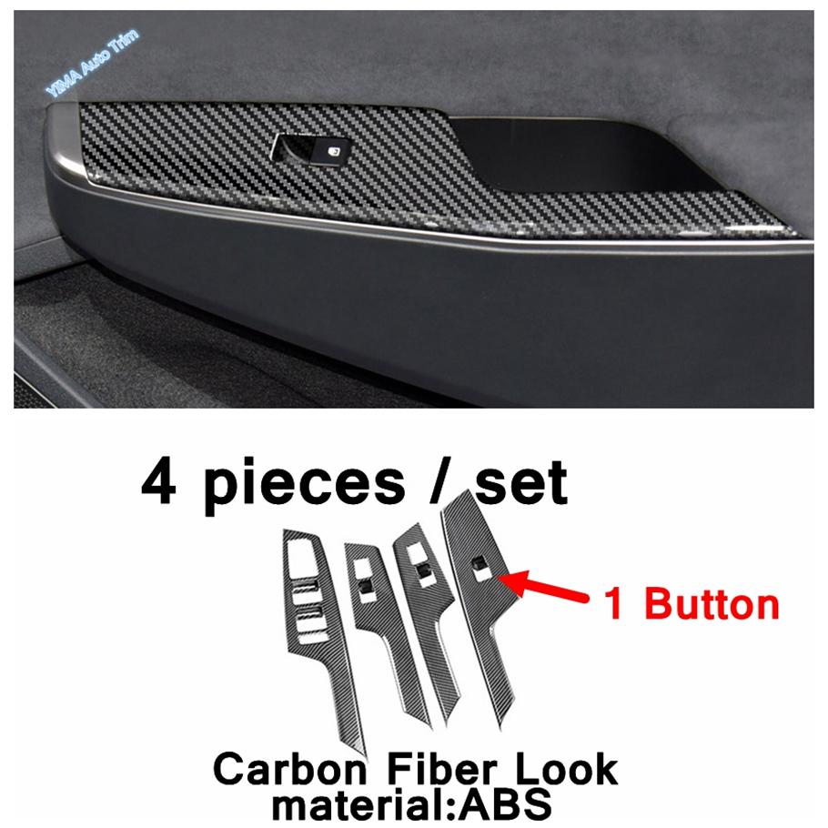 For Kia EV6 GT   Carbon Fiber Headlight Switch Button / Armrest Box Anti Kick / Door Bowl Panel Cover Trim Accessories