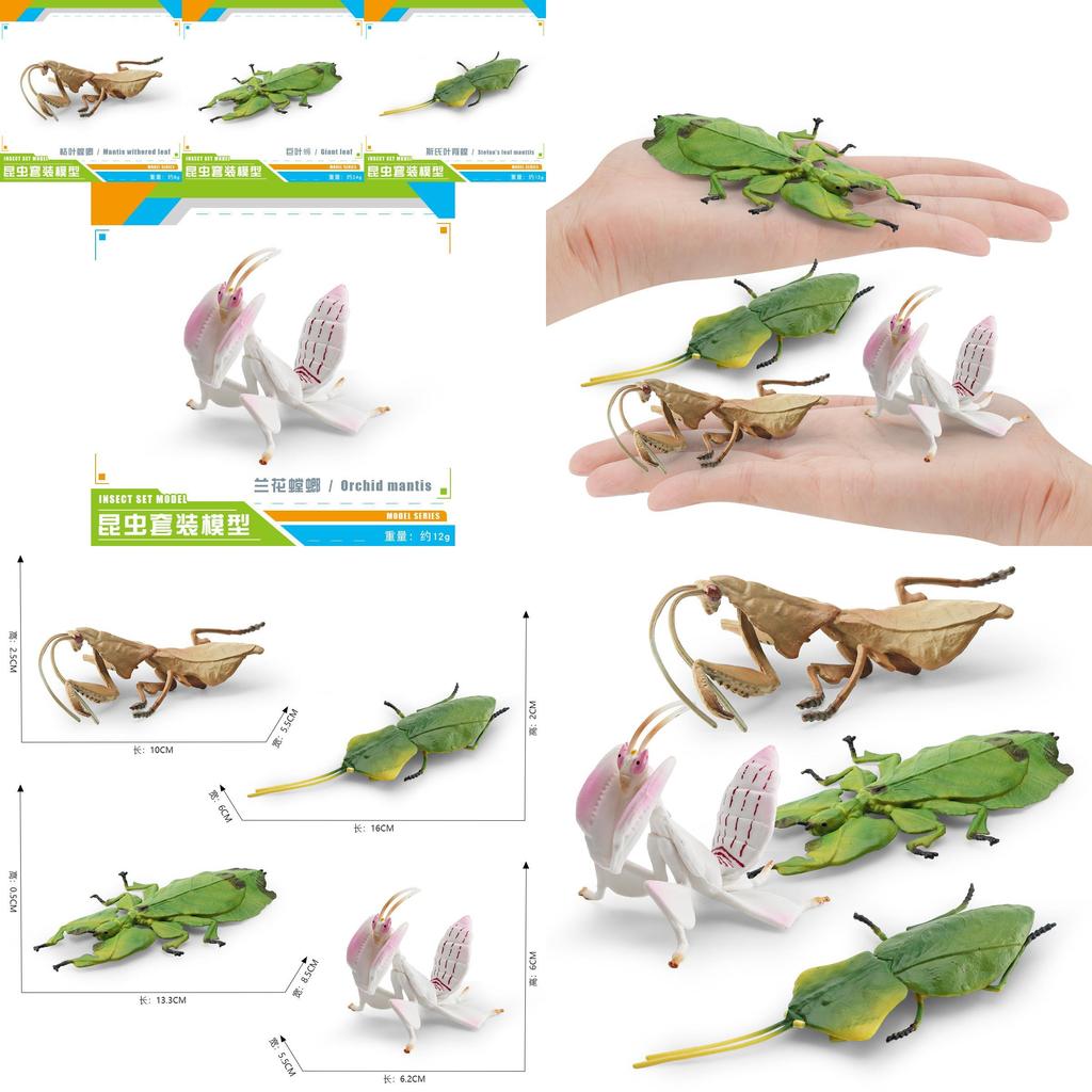 Exquisite Pvc Insect Figures Collection Including Leaf Mantis Stick Insect And Dead Leaf Mantis