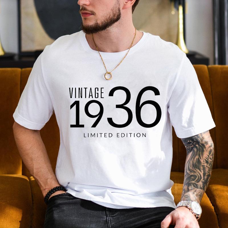 Unisexs Crew Neck Short Sleeve T Shirt Vintage 1976 Limited Edition Graphic Tee Classic Born Year Casual Unisexs Tops For Gift Wear