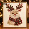 Decorative Holiday Artwork Xmas Faux Pearl Art Kit, DIY Santa Claus Painting Christmas 3D Bead for Adults Tree Reindeer Craft Set Adults, Home