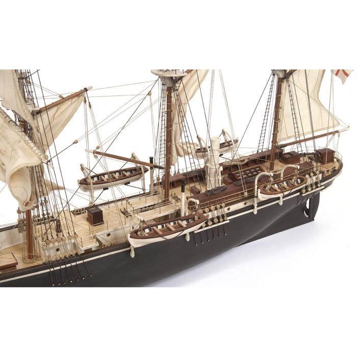 Maquette de bateau en bois - endurance - 1/70 - coloris unique - 75.4 x 21.6 x 44.6 cm