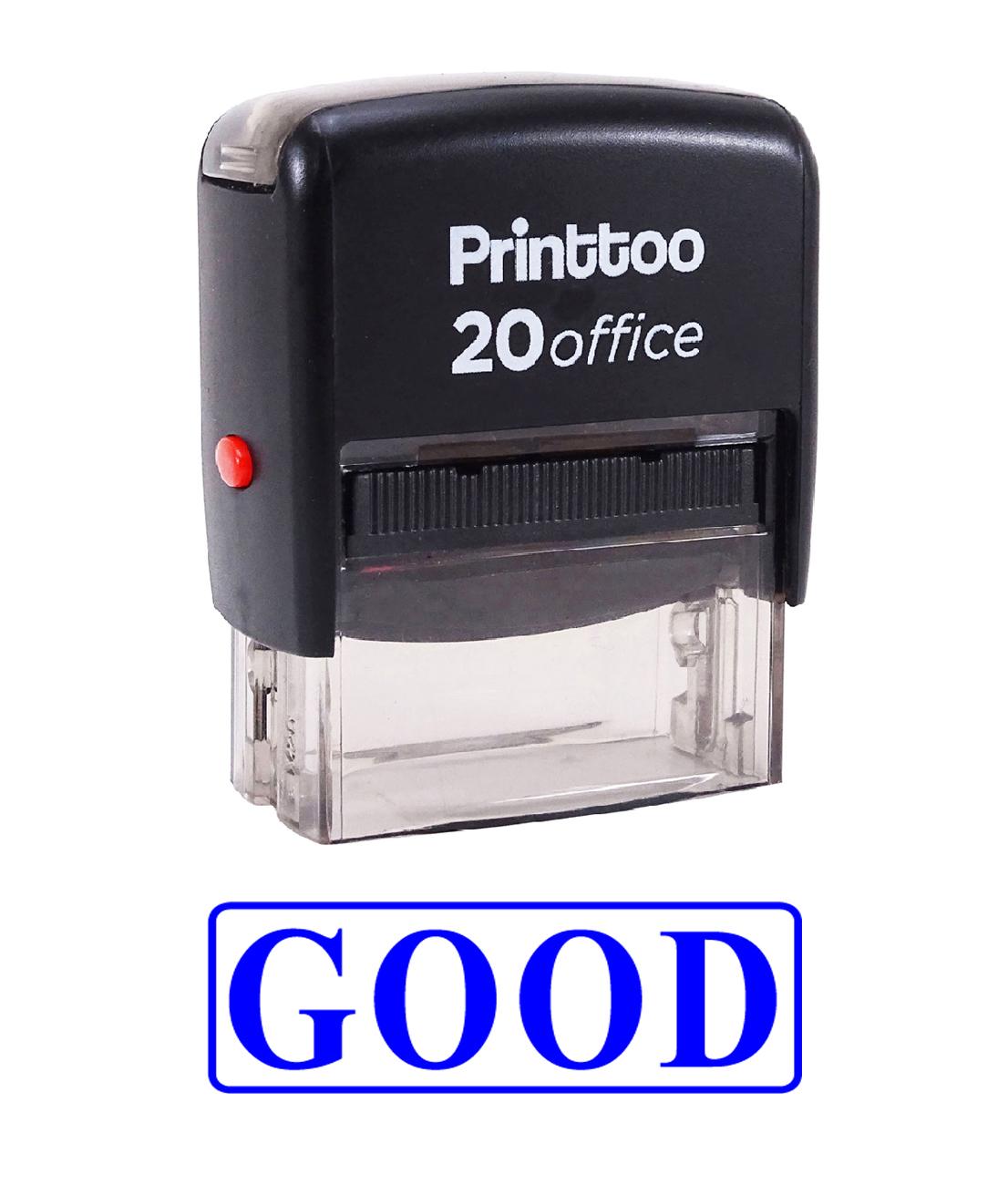 

Printtoo Self Inking Rubber Stamp Office Stationary GOOD Custom Stamp-Black 14 mm x 38 mm (Approx) синій