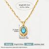 Natural Stone Zirconium Stainless Steel Necklace - Women's French Retro Clavicle Chain