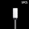 5pcs Milling Cutter For Manicure Set Ceramic Nail Drill Bit Mill Manicure Machine Pedicure Tools for Removing Gel File 3/32 Inch