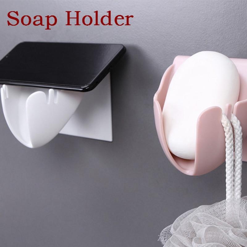 1PCS Soap Box Wall-mounted Drain Soap Holder Storage Container for Bathroom Home