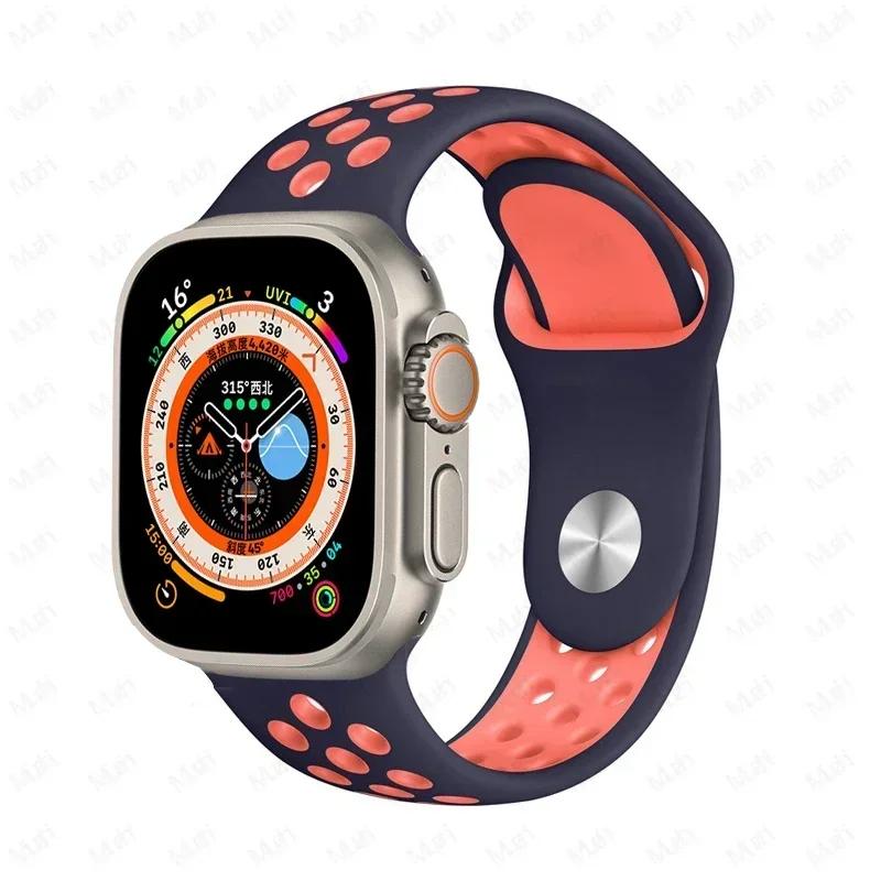 Sportarmbänder für Apple Watch Series 10 42mm 46mm Armband ultra 2 49mm 40mm-44mm 45mm 41mm Silikonarmband iwatch 10 9 8 7 6 SE 5 4 3