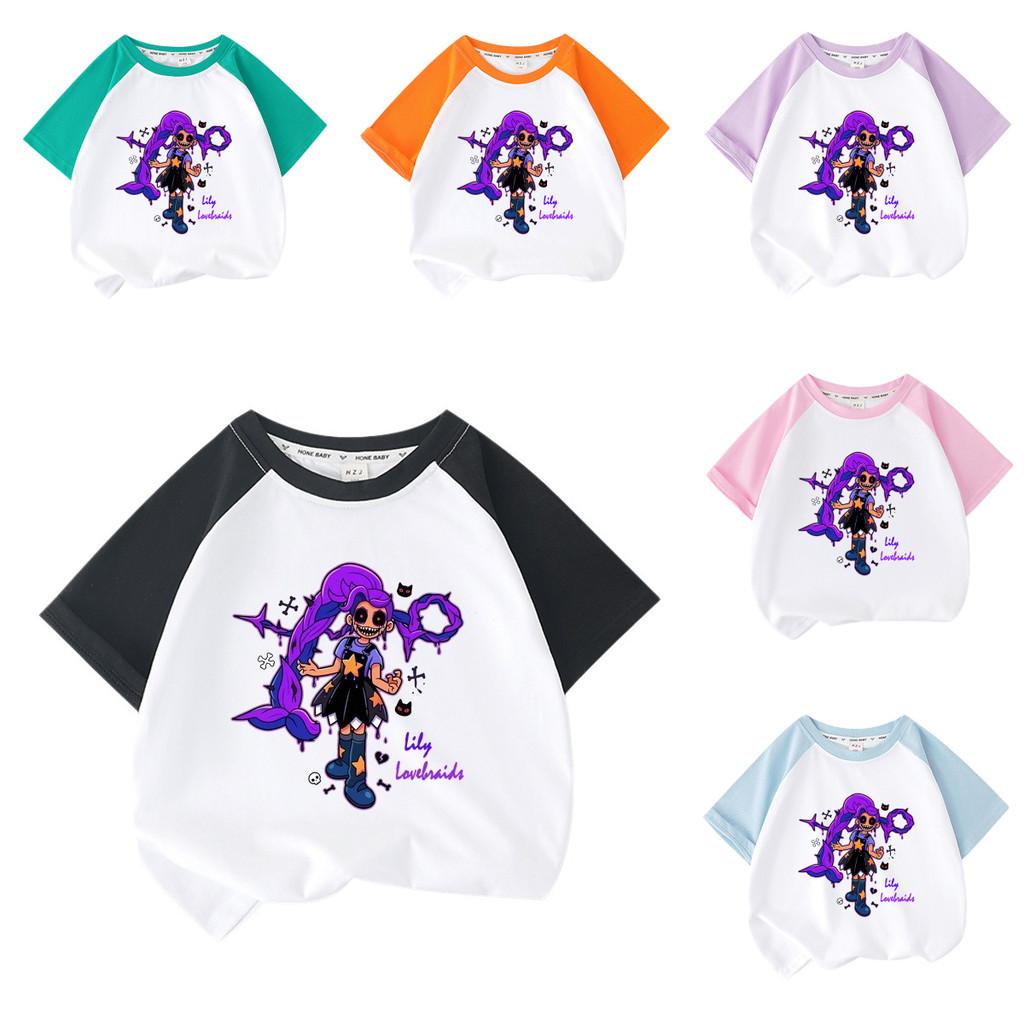 Girls Lily Lovebraids Printed Raglan Sleeves Casual T-Shirt
