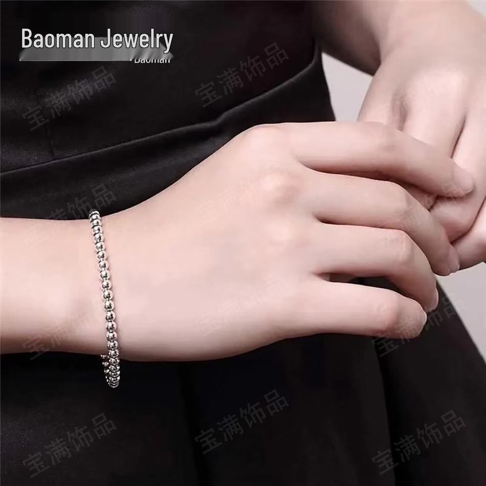 European & American Minimalist Light Luxury Round Bead Bracelet