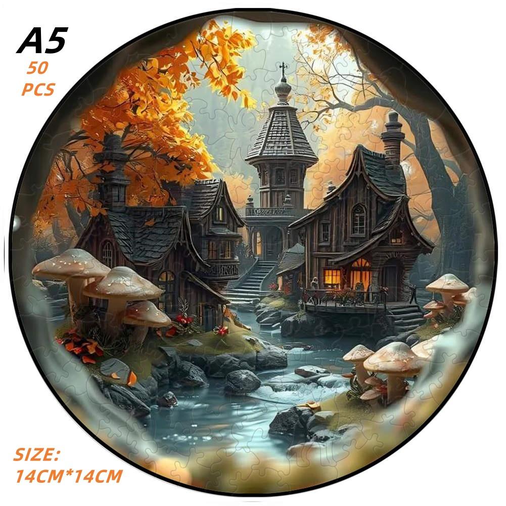Paesaggio di Intaglio su Carta Sfida Puzzle di Legno Ideale Decorazione per la Casa Pittura Regalo Istruttivo Puzzle Attività progettato per Bambini Giocattolo