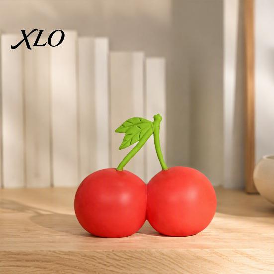 Hand Therapy Squeeze Balls Double Cherry Stress Relief Toy, Soft Fake Decorative Toy Flour Filling Sensory Fidget for Relaxation