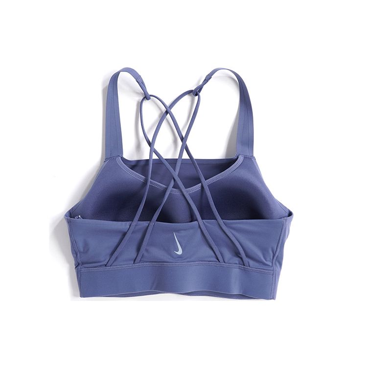 Nike Swoosh Luxe Medium Support Fitted Regular Sports Bra Women Sports Bra Finn-Blue CJ0545-491