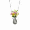 Silver Hollow Vase Pendant Necklace Zinc Zinc Alloy Long Sweater Chain Vintage Collarbone Chain  Girls