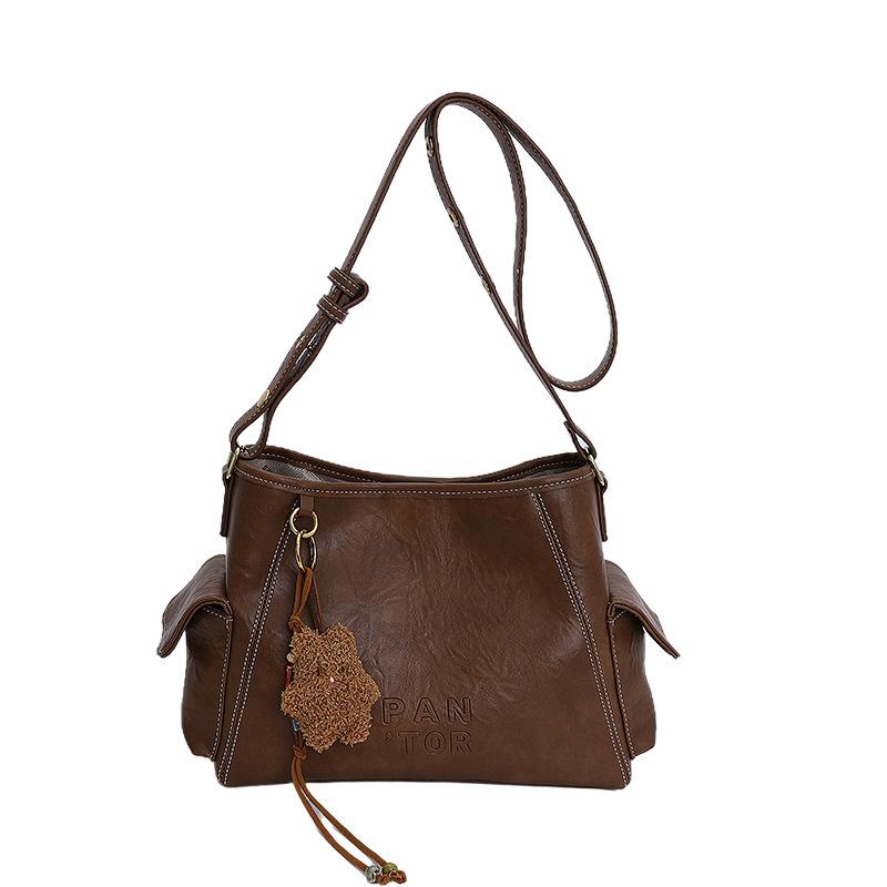 Korean Niche Retro Versatile Tote Bag Women's 2025 Autumn New Popular Fashion Casual Shoulder Messenger Bag