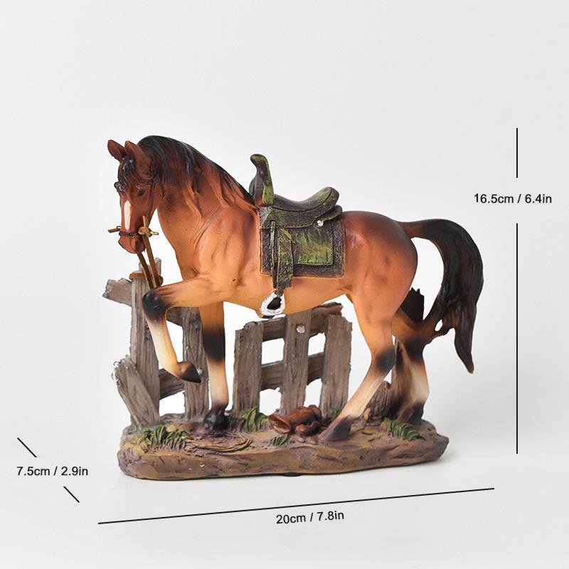 1Pc Craft Decorations Fortune Synthetic Resin Affordable Luxury Horse Ornament Gift Home Decoration