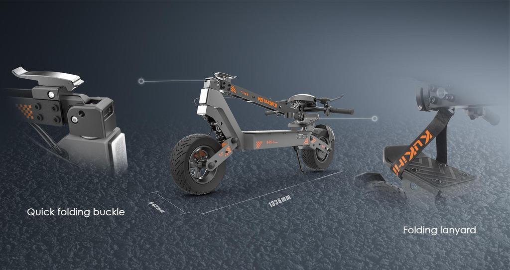 Foldable Electric Scooter Kukirin G4, 2000W Motor, 60V 20Ah Battery, Top Speed 70km/h, Cruising Range 75KM, 11-inch Tires+4 Gifts