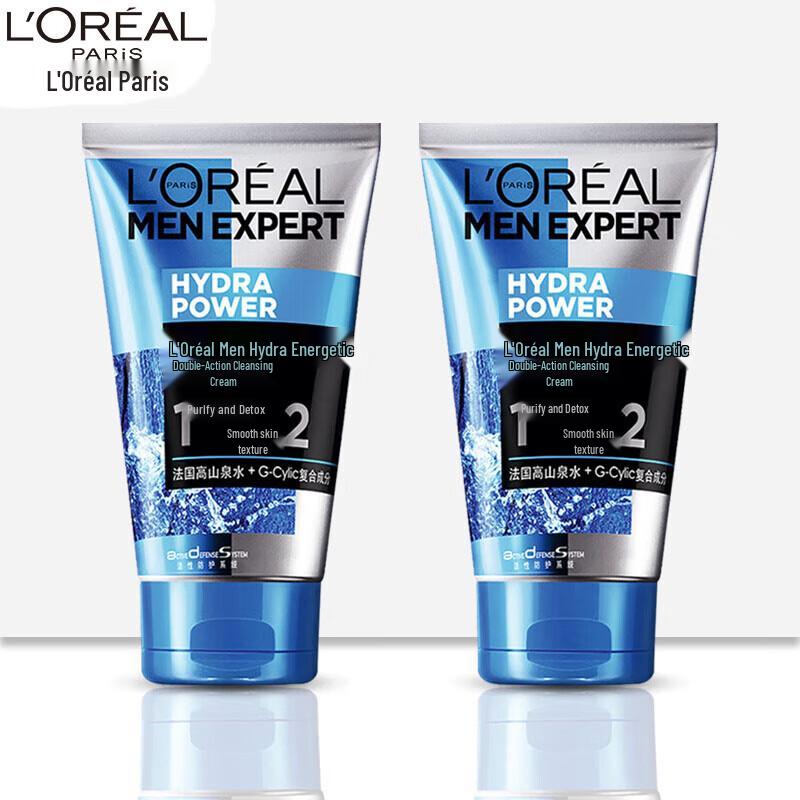 L Oréal Men s Hydra Energetic Double Action Face Wash (2x100ml)