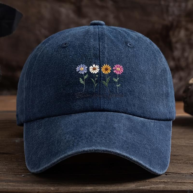 

Men s outdoor baseball cap, stylish and versatile women s duckbill cap with four-color floral print Adjustable