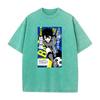 Bachira Meguru Graphic Washed T Shirt Anime BLUE LOCK Vintage Tee Men Washed Manga Tshirts Harajuku Male Casual Cotton T-shirt