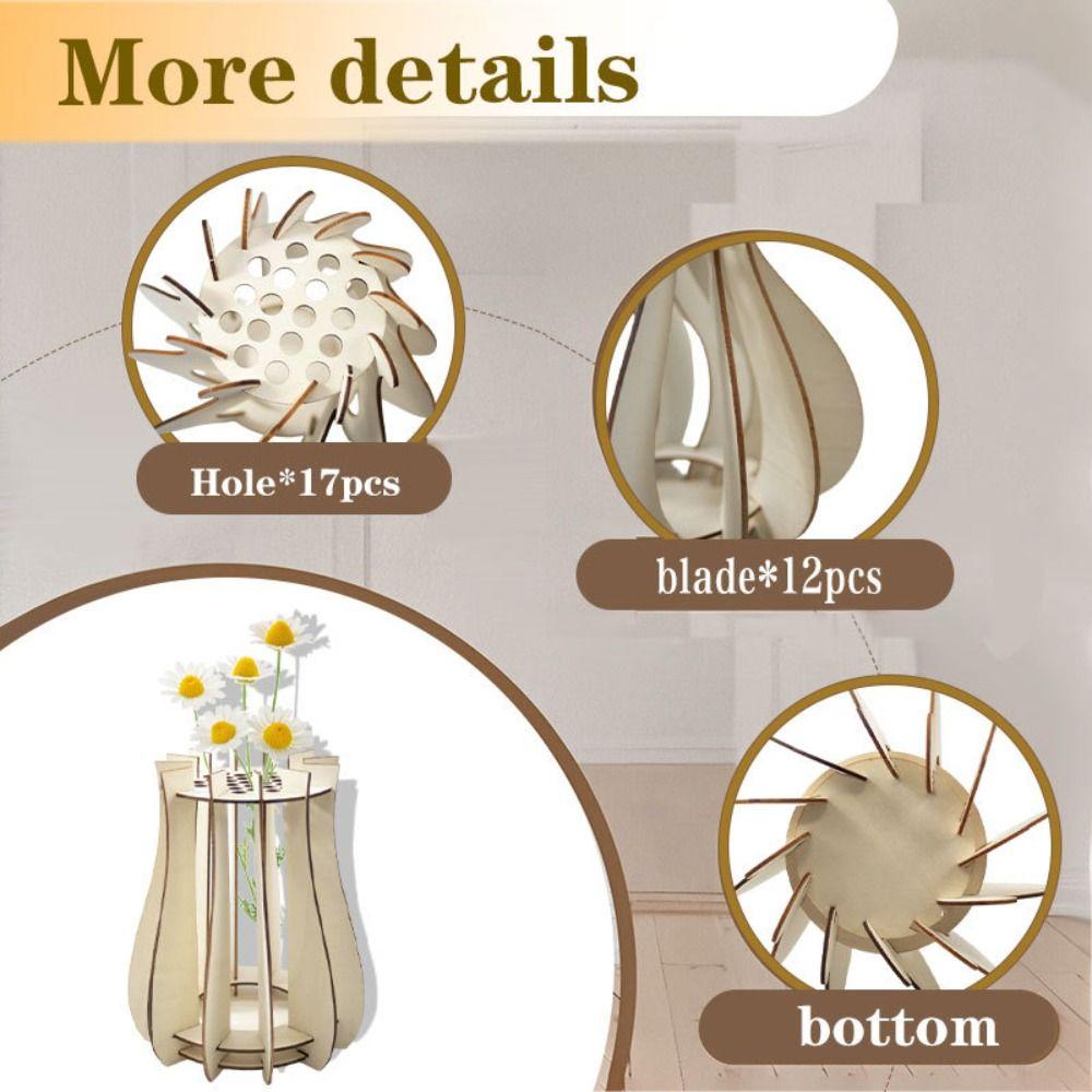 Assemble Kit Wooden Puzzle Vase 3D Wooden Vase Kit Home Decor Accessory Bouquet Vase Gift Lovers