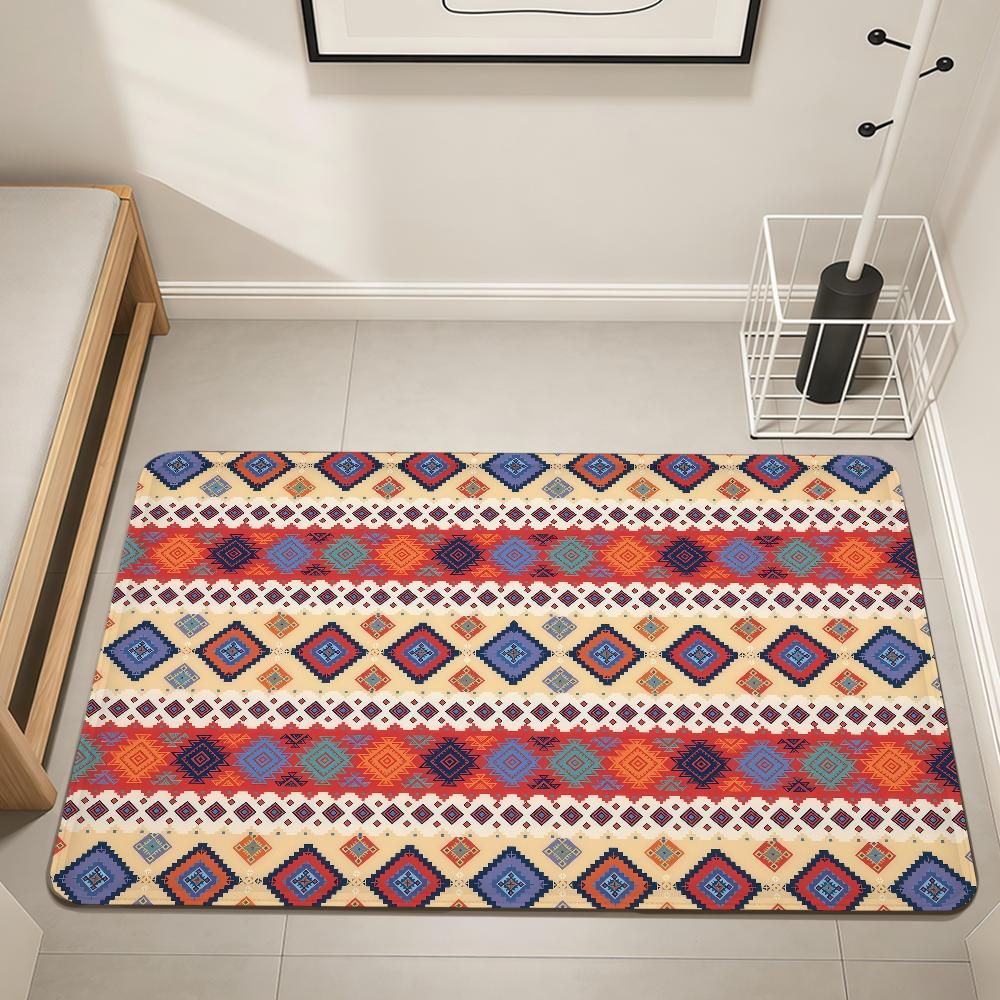 Retro ethnic style patterns Door Mat Home Bedside Rug Kitchen Bath Floor Mat Hallway Balcony Carpet Entrance Doormat hogar Decor 40cm x 60cm