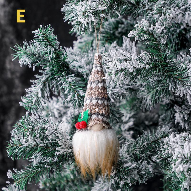 1 Pcs Christmas Decoration Glowing Gnome Ornaments Christmas Tree Pendant Faceless Plush Doll New Year Gift