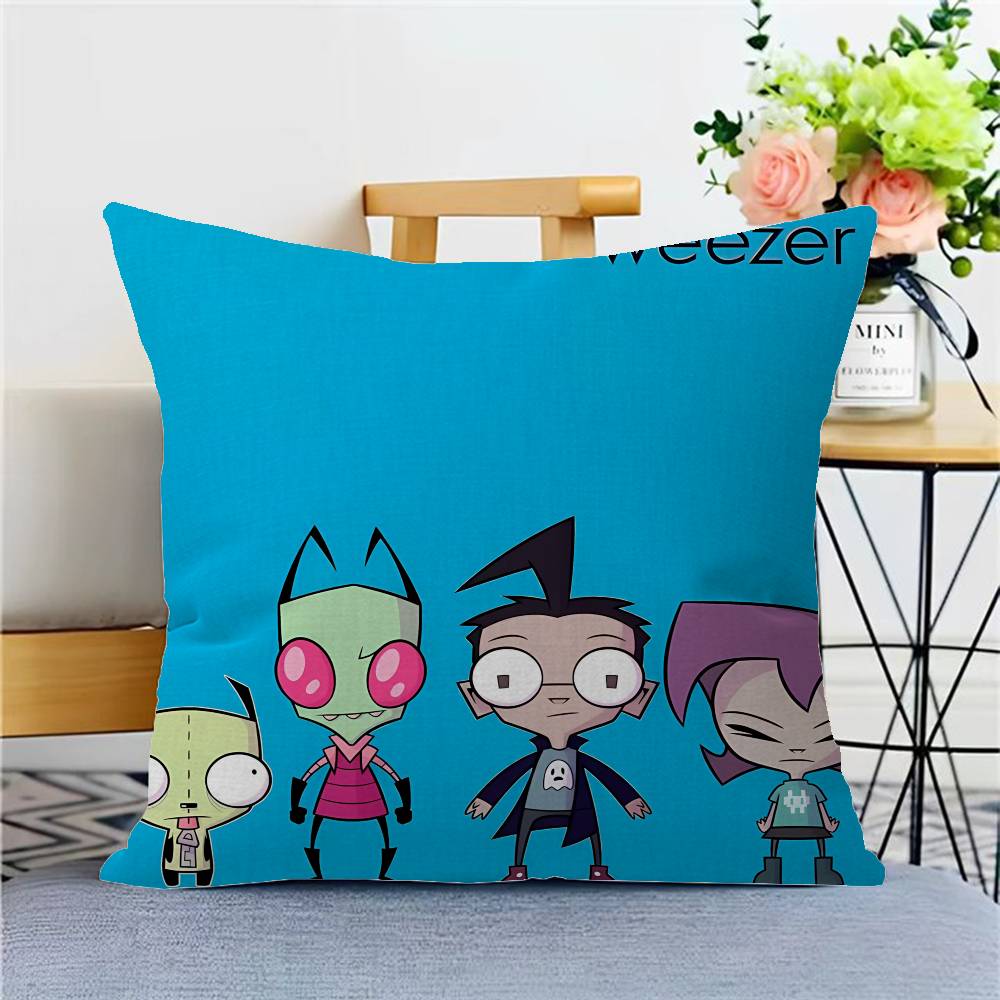 Funny Anime Invader ZIM Cushion Cover Inches Farmhouse Decor Home Throw Pillow Covers for Couch Decorations