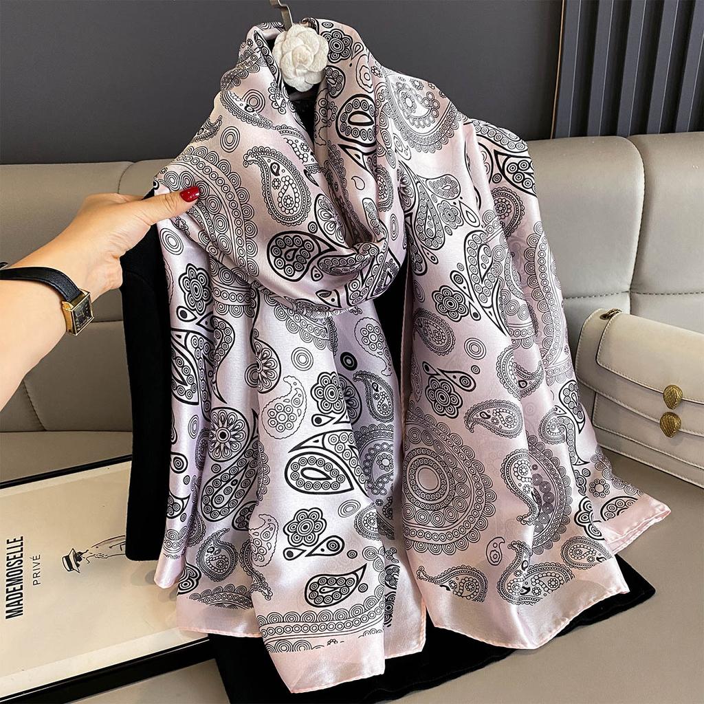 Women 180*90cm Fashion Beautiful Soft Silk Scarves Female Lady Shawl Hijab Wrap Foulard Bandanna Muffler Beach Pareo