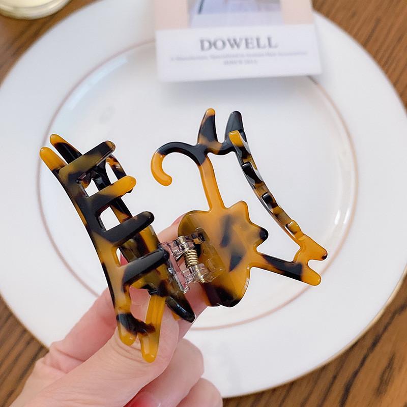 Charmante Haarspange mit Katzenmotiv aus Acetat, modisches Cartoon-Design für Damen