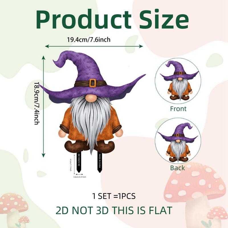 Halloween Garden Decoration Ground Cartoon Pumpkin Gnome Ghost Style Insert Stake