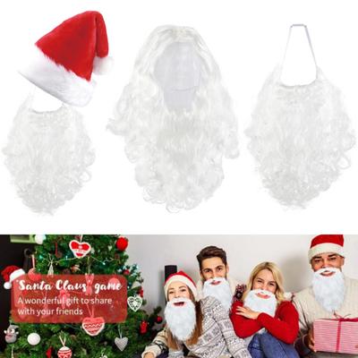Santa Claus Beard Wig Set White Curly Christmas Costume Wig Authentic Santa